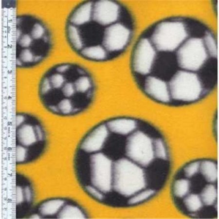 TEXTILE CREATIONS Textile Creations MFP-300-05 Sport Fleece; Soccer Balls Yellow MFP-300-05